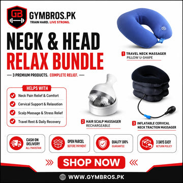 Neck Pain Relief & Relaxation Bundle – Cervical Traction, Travel Neck Massager Pillow & Electric Scalp Massager