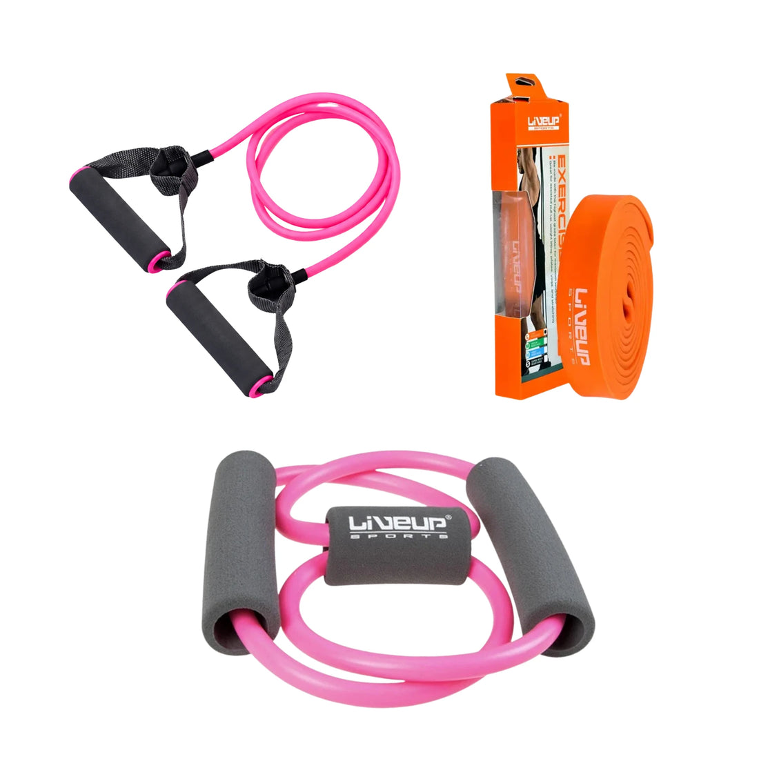 Light Strength Resistance Band Bundle – Liveup Soft Expander, Light Resistance Tube Band & 21mm Latex Loop Band for Strength Training, Mobility & Home Workouts