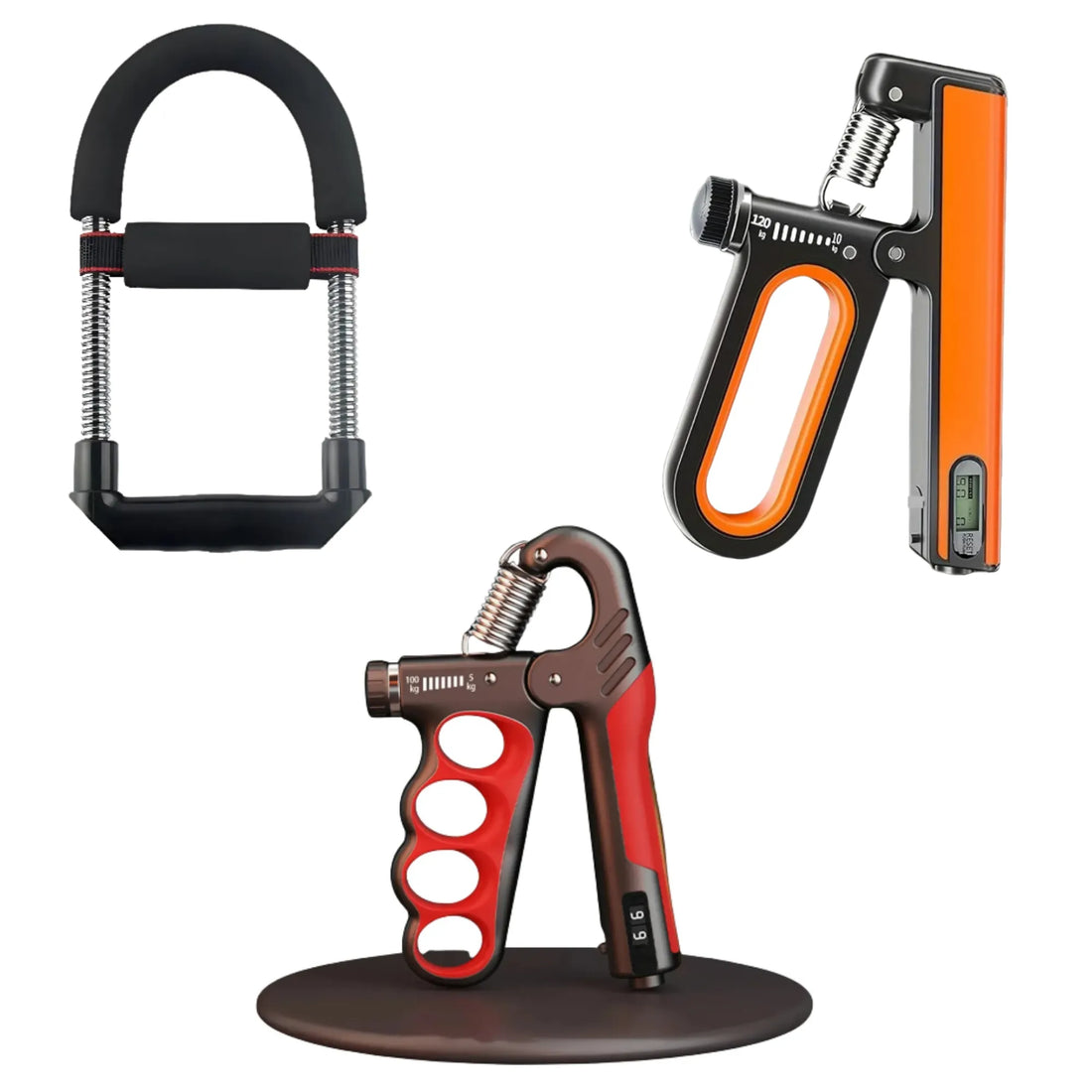 Max Grip Power Bundle – Adjustable 5–100KG Metal Hand Gripper, 10–120KG Heavy Gripper with Counter & Wrist Exerciser for Grip, Wrist & Forearm Strength