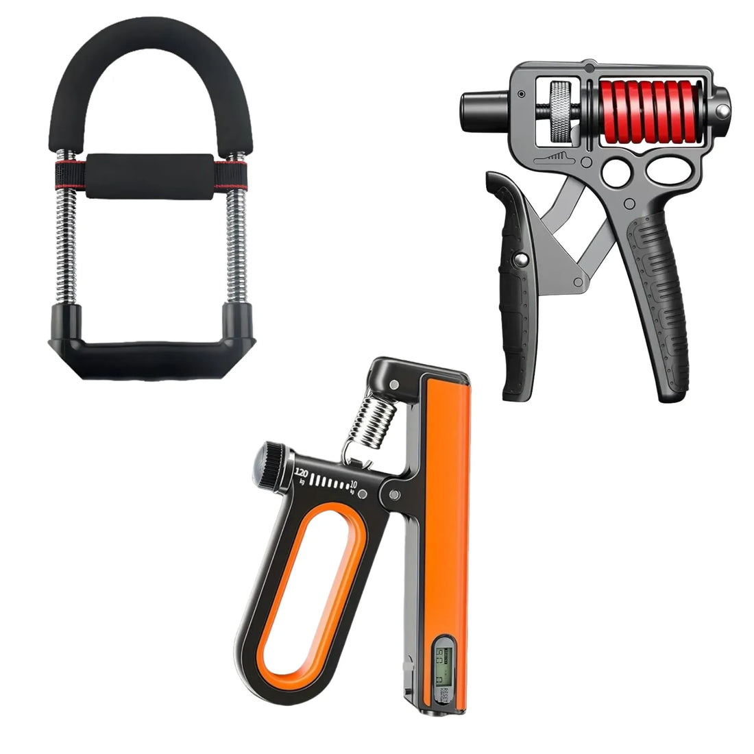 Ultimate Grip Master Bundle – 5–165KG Adjustable Hand Grip Strengthener, 10–120KG Heavy Hand Gripper with Counter & Wrist Exerciser for Forearm Training