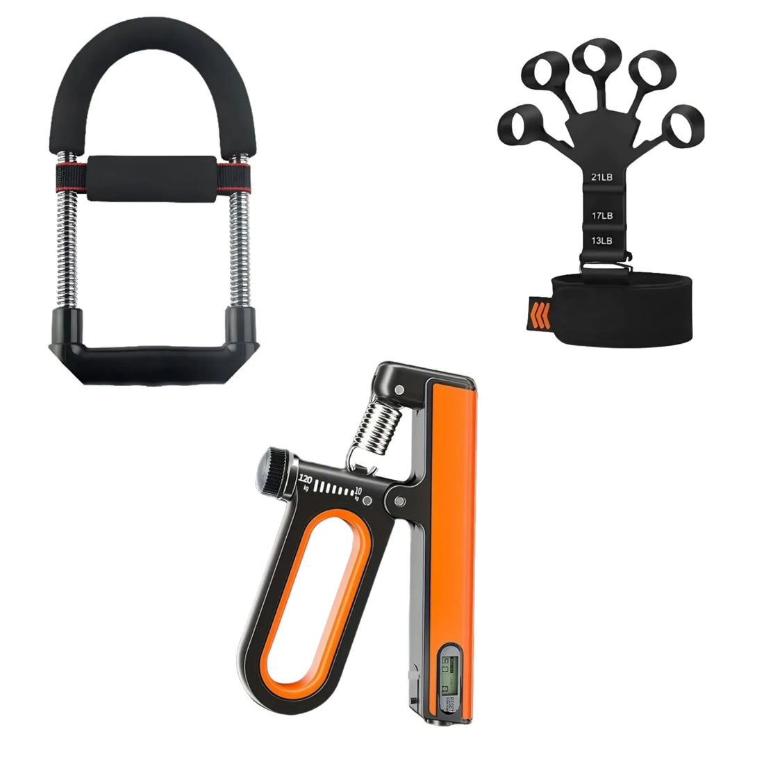 Complete Forearm Training Kit – Wrist Exerciser, 10–120KG Heavy Hand Gripper with Counter & Finger Strengthener for Grip, Wrist & Forearm Training
