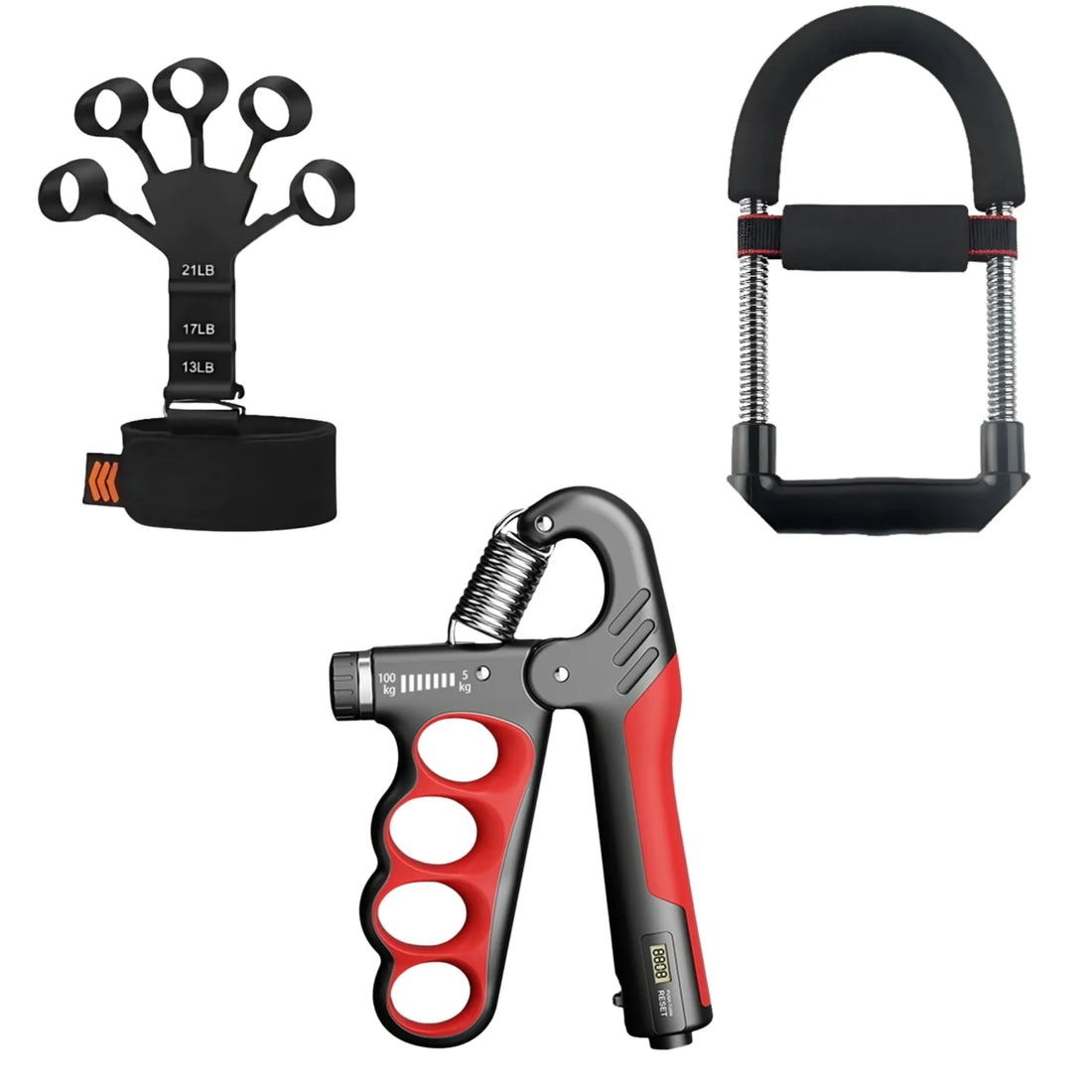 Forearm Builder Kit – 5–100KG Metal Hand Gripper, Wrist Exerciser & Adjustable Finger Exerciser for Grip, Wrist & Forearm Strength Training