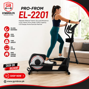 EL-2201 Magnetic Elliptical Trainer | 20-Level Resistance Cross Trainer | 41cm Stride | 113KG Capacity | LCD Display Home Exercise Machine