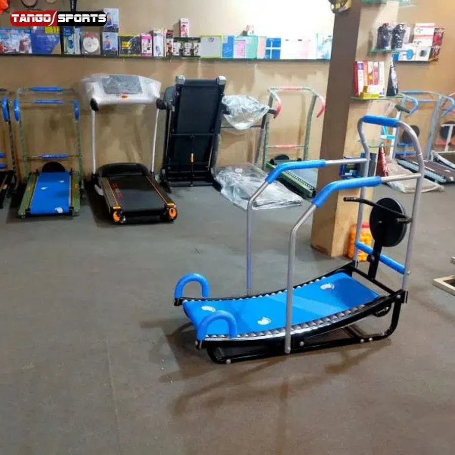 Foldable Manual Curved Treadmill for Home Gym – Non-Electric Running Machine with Easy Assembly