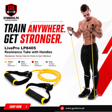 LivePro LP8405-L Resistance Tube with Handles – Resistance Toning Tube for Home & Gym Workout