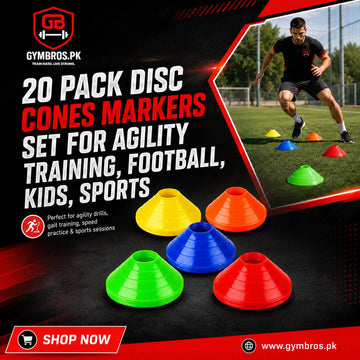 20 Pack Disc Cones Set Markers for Agility, Football & Sports Training