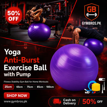 Anti-Burst Exercise Gym Ball with Air Pump, Non-Slip Yoga Stability Ball in 65CM, 75CM, 85CM & 100CM Sizes for Core Strength, Balance, Home Workout & Physical Therapy