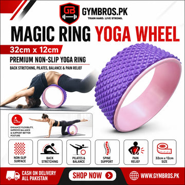 Magic Ring Yoga Wheel 32cm x 12cm – Premium Non-Slip Yoga Ring for Back Stretching, Pilates, Balance & Pain Relief