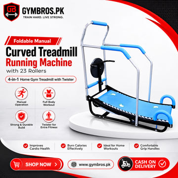 Foldable Manual Curved Treadmill Running Machine with 23 Rollers | 4-in-1 Home Gym Treadmill with Twister