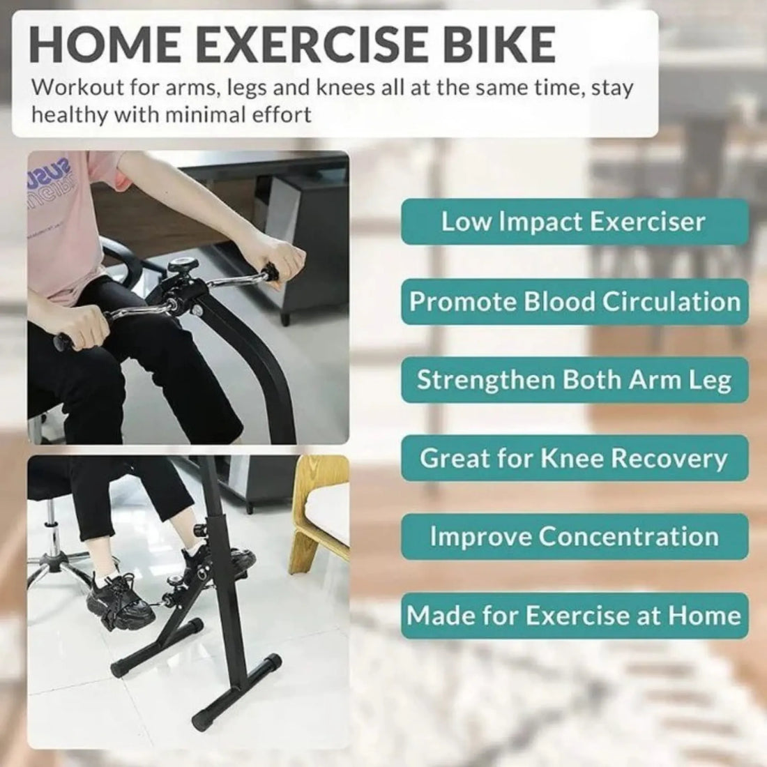 Mini Exercise Cycle for Arms & Legs with Digital Meter – Portable Pedal Exerciser for Home & Office Fitness, Physiotherapy & Rehabilitation