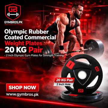 20KG Olympic Rubber-Coated Tri-Grip Weight Plates – 2-Inch Hole Pair