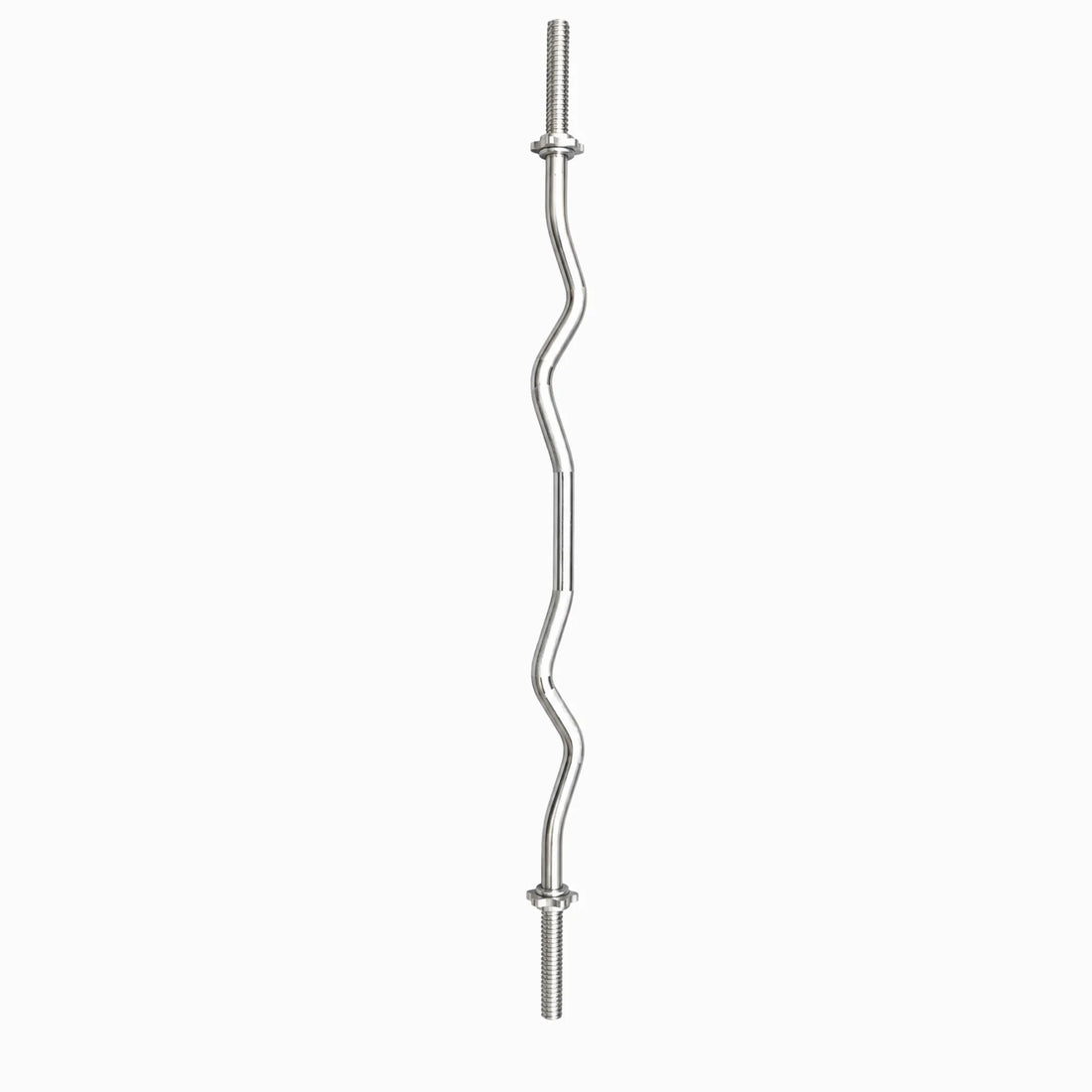 Iron Curl Bar 4 Feet EZ Curl Bar with Spin Lock (Moti Choori) | 4FT EZ Curl Barbell with Spin Lock, Chrome Coated Iron Zig Zag Bar for Biceps & Triceps Strength Training