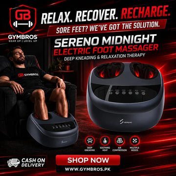 Sereno Midnight Electric Foot Massager | Electric Foot Massager with Deep Kneading, Air Compression, Heat Therapy, 3 Modes, 9 Intensity Levels, 10–30 Min Timer, Voltage Range: 100V – 240V, Frequency: 50Hz / 60Hz