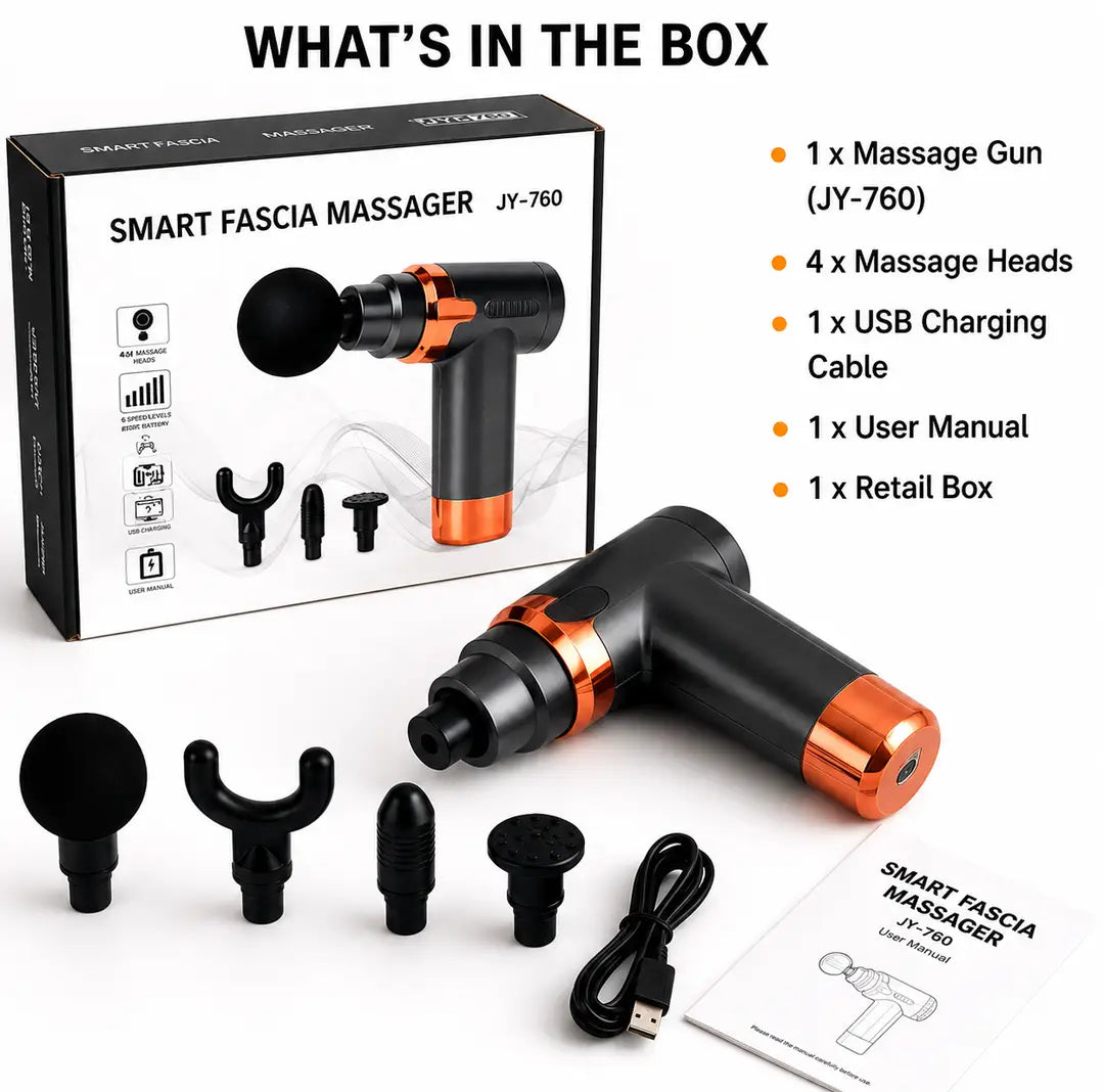 Smart Fascia Massage Gun JY-760 with 4 Heads