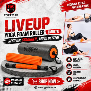LiveUp Yoga Foam Roller Multi | High Density Foam Roller for Yoga, Muscle Recovery, Stretching & Fitness Training