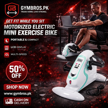 Motorized Electric Mini Exercise Bike Pedal Exerciser – Portable Under Desk Fitness Machine (White)
