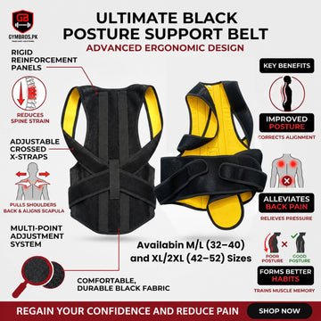 Super Quality Adjustable Posture Corrector Back Belt for Men & Women with Breathable Support Straps, Shoulder & Back Support Brace Available in M/L (32–40) and XL/2XL (42–52) Sizes