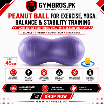 Peanut Ball for Exercise, Yoga, Balance & Stability Training – Anti-Burst PVC Fitness Ball for Kids Sensory Play