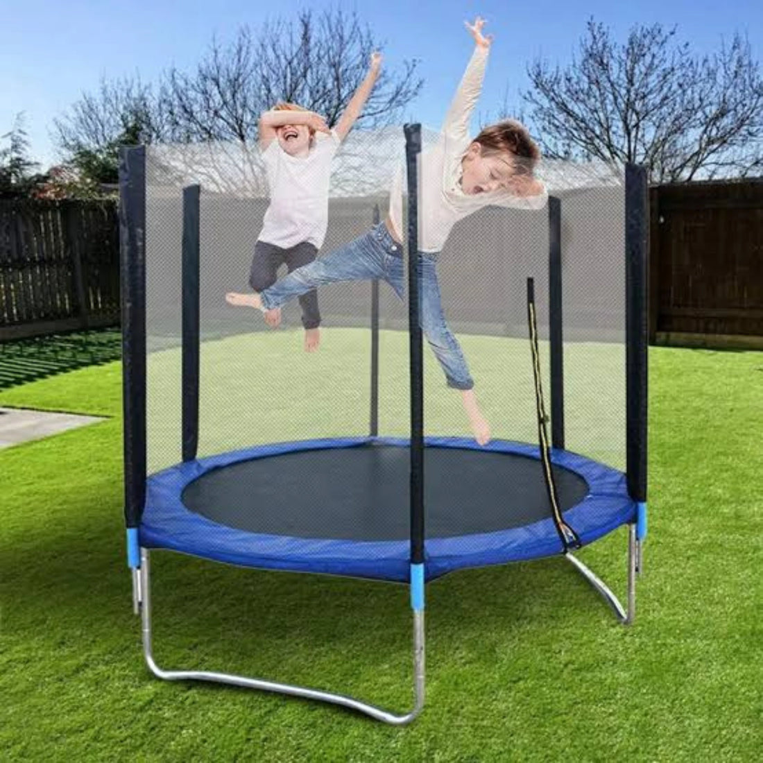 5–6 Feet Trampoline with Safety Net – Indoor & Outdoor Trampoline with Safety Enclosure