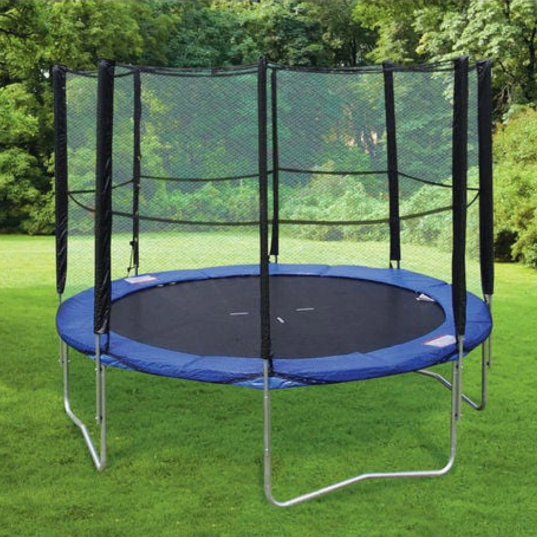 Round Trampoline with Safety Net – 8ft, 10ft, 12ft, 14ft & 16ft Outdoor Trampoline with Enclosure