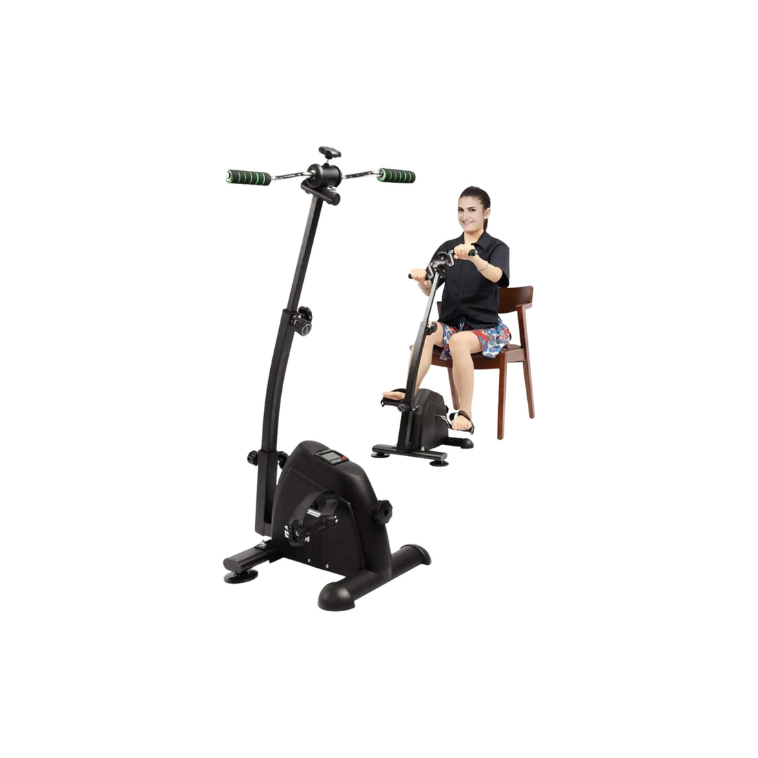Exercise Bike Arm and Leg Trainer – Compact Pedal Exerciser (Black) for Home Fitness