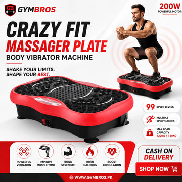 Crazy Fit Massager Plate Body Vibrator Machine – 200W Vibration Fitness Platform with 99 Speed Levels & Multiple Sport Modes
