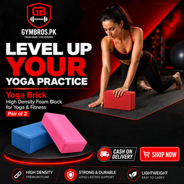 Premium Quality Yoga Blocks Pair (2pcs) High Density EVA Foam | Non-Slip Yoga Bricks for Stretching, Balance, Flexibility & Home Workout