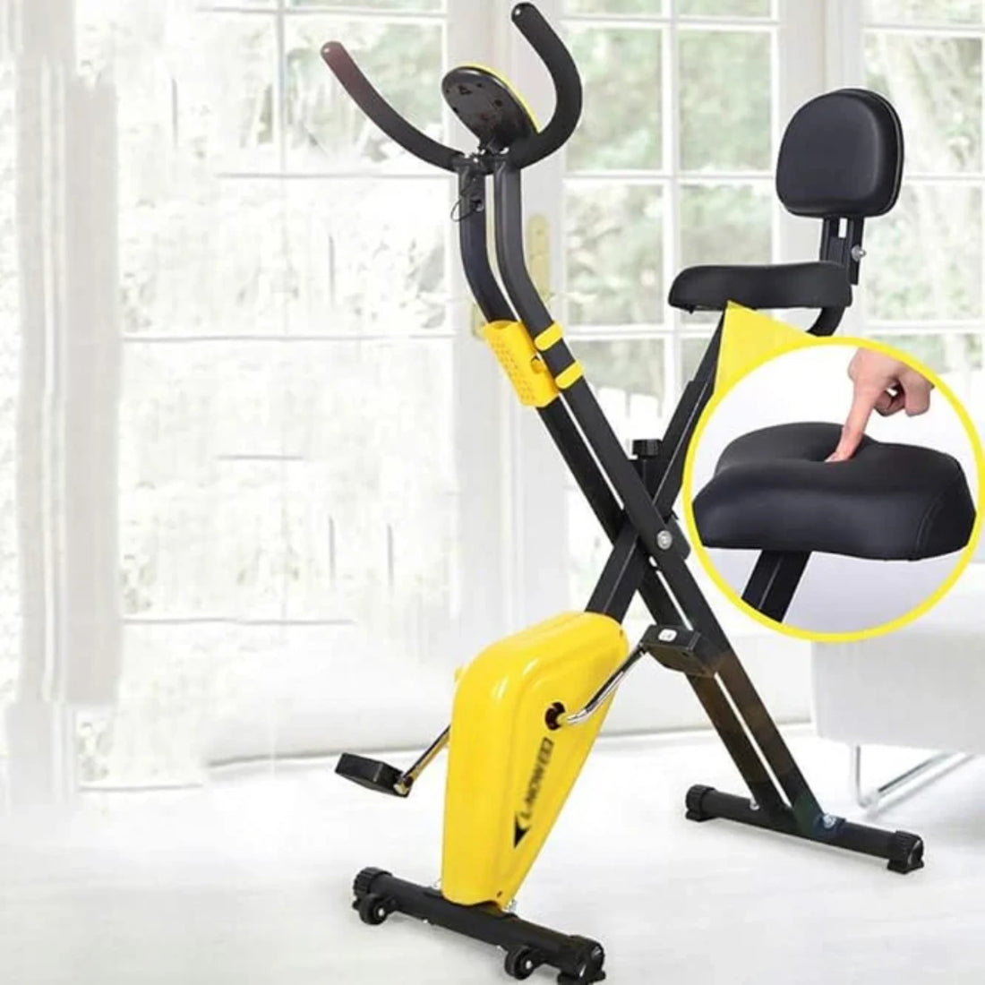 Premium Foldable X-Bike Exercise Cycle – 16-Level Magnetic Resistance | Adjustable Seat & Backrest | LCD Display | 120KG Capacity