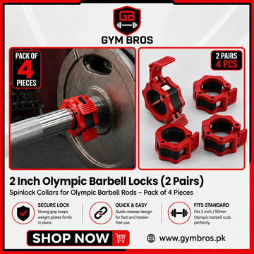 Barbell Spinlock Collars (2 Inch Olympic) – ABS Plastic Heavy Duty Barbell Locks | Supports 200–500lbs | Pack of 4 for Barbell, Dumbbell, EZ & W Bars