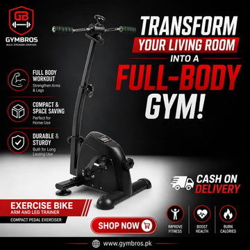 Digital Mini Exercise Bike – Black Pedal Exerciser for Arms & Legs | Compact Fitness Cycle with Digital Meter for Home & Office Workouts
