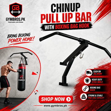 Chin Up Pull Up Bar with Boxing Bag Hook | Upper Body Trainer for Home Gym, Pull Ups & Boxing Workouts