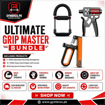 Ultimate Grip Master Bundle – 5–165KG Adjustable Hand Grip Strengthener, 10–120KG Heavy Hand Gripper with Counter & Wrist Exerciser for Forearm Training