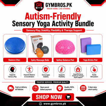 Autism-Friendly Sensory Yoga Activity Bundle – Balance Disc, Spiky Massage Balls, Spikey Balance Pad & Yoga Bricks Piar for Sensory Play, Stability, Flexibility & Therapy Support