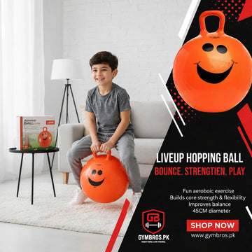 Liveup Hopping Ball LS3220 | 45cm Kids Space Hopper Jumping Exercise Ball with Handle for Balance, Fitness & Active Play