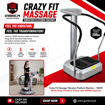Crazy Fit Massage Vibration Platform Machine – 1500W Whole Body Vibration Trainer with 200KG Capacity