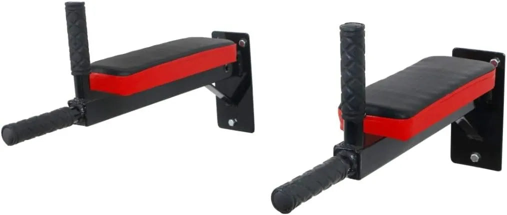Heavy Duty Wall Mounted Dip Bars Station – 4 Grip Handles with Arm Padding | Bodyweight Strength Training | 120KG Capacity