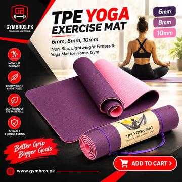 TPE Yoga Exercise Mat 6mm, 8mm, 10mm – Non-Slip, Lightweight Fitness & Yoga Mat for Home, Gym,