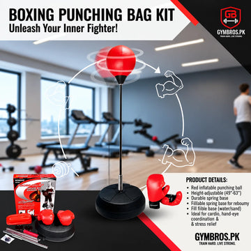 Punching Bag with Stand – Adjustable Boxing Ball Set with Gloves & Pump