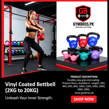 Vinyl Coated Cast Iron Kettlebell 2kg–20kg Solid Weight Training Kettle Bell with Wide Grip Handle, Flat Base & PVC Protective Coating for Full Body Strength, Cardio & Functional Home Gym Workout