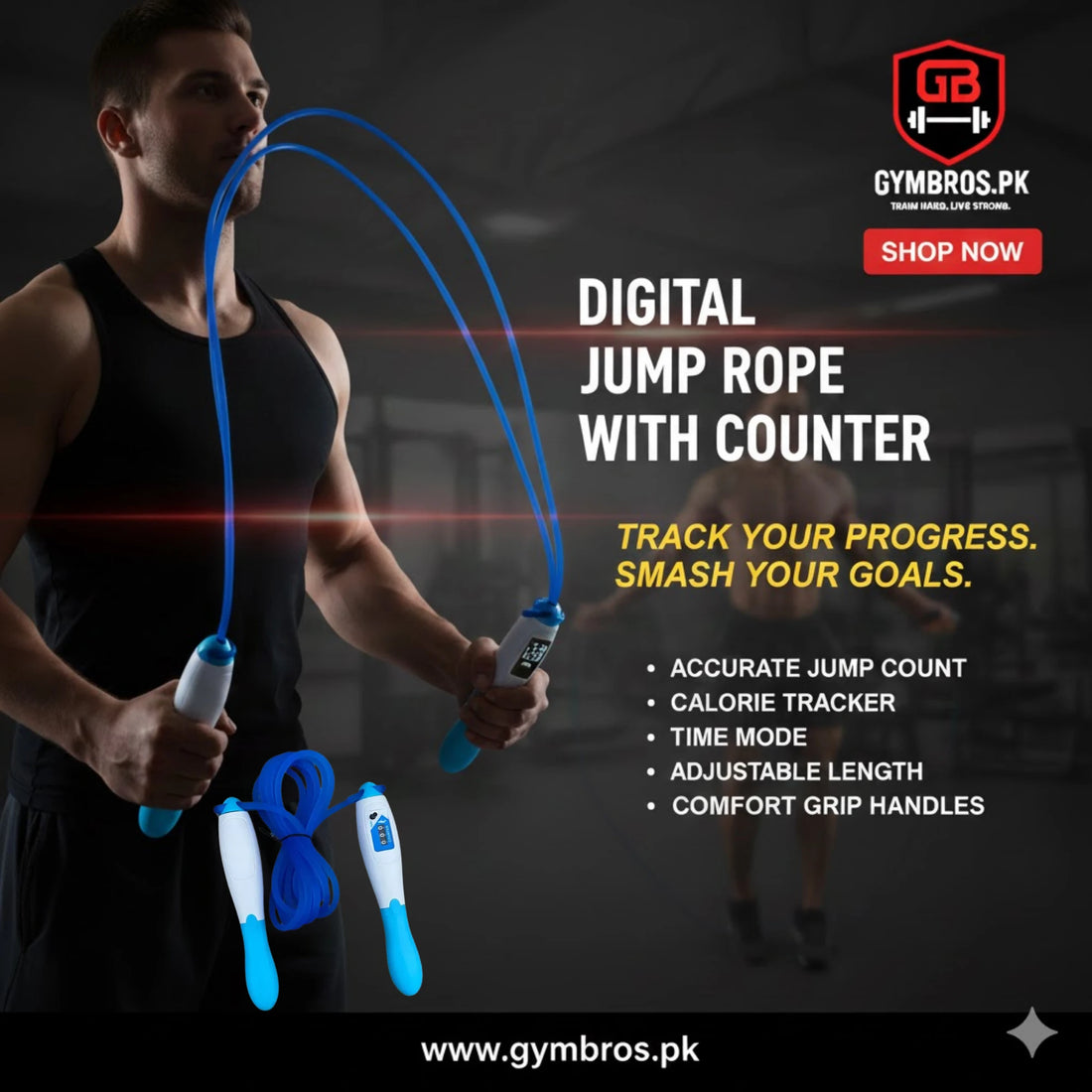 Digital Jump Rope with Counter – Adjustable Skipping Rope for Fitness & Cardio