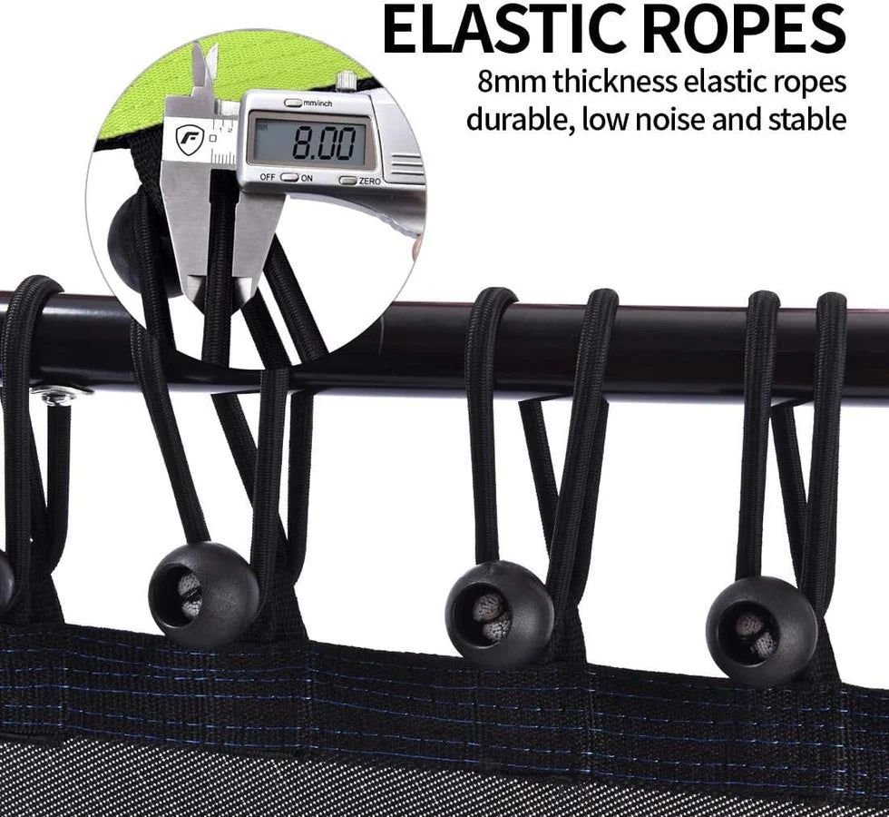 36 Inch Fitness Trampoline with Adjustable Handle Bar – Silent Bungee Rebounder for Adults Home Workout