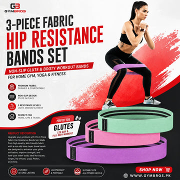 3-Piece Fabric Hip Resistance Bands Set – Non-Slip Glute & Booty Workout Bands for Home & Gym