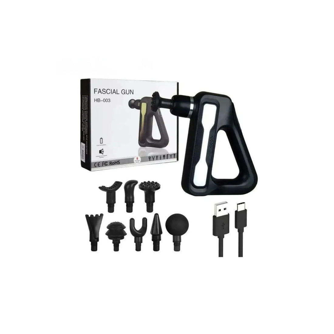 Triangle Fascial Deep Tissue Massage Gun HB-003 – Rechargeable Muscle Fitness Massager for Pain Relief & Recovery