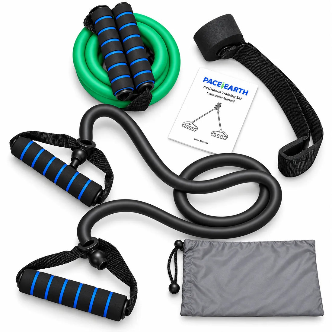 Resistance Exercise Band Set-Heavy Duty-with Handles & Door Anchor