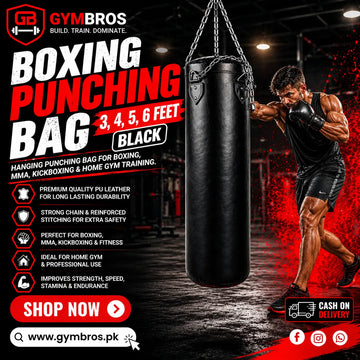 Premium Hanging Punching Bag with Chain (Sizes 3–6 ft) | Heavy Duty Synthetic Leather Boxing Bag for MMA, Kickboxing, Muay Thai & Home Gym Training (Unfilled)