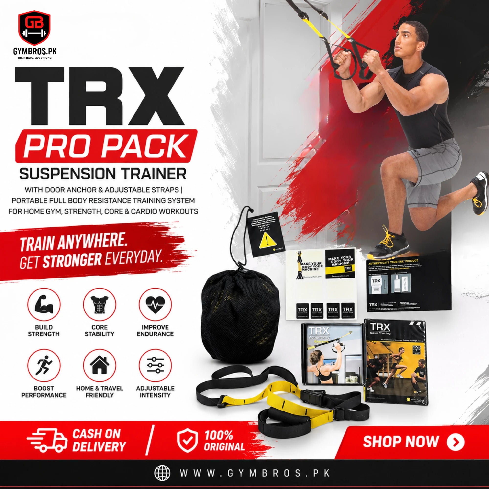 TRX Pro Pack Suspension Trainer with Door Anchor & Adjustable Straps |