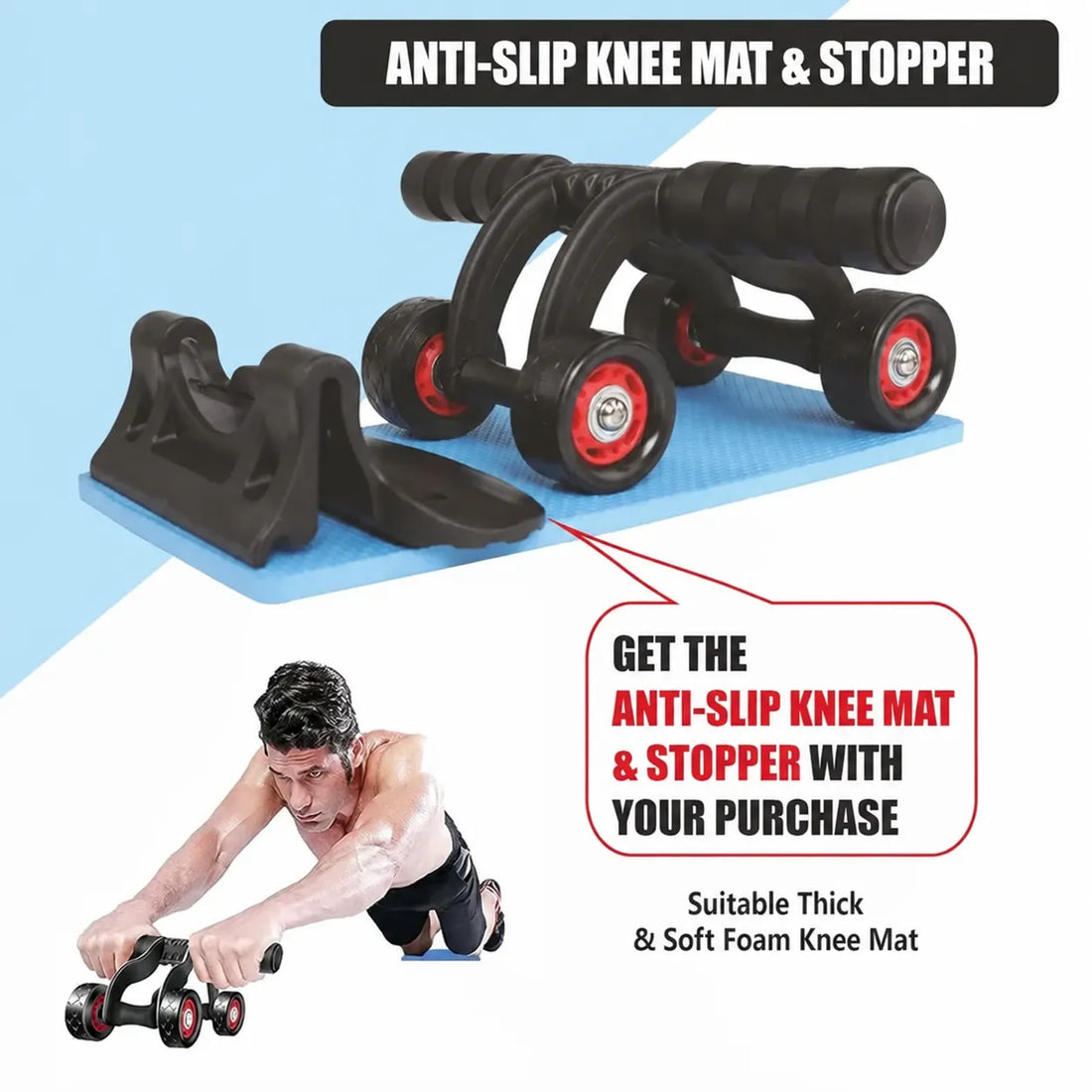 4-Wheel Ab Roller with Steel Frame – 220KG Capacity