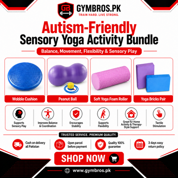 Autism-Friendly Sensory Activity Bundle – Wobble Cushion, 2 Yoga Bricks, 13-Inch Soft Yoga Foam Roller & Peanut Ball