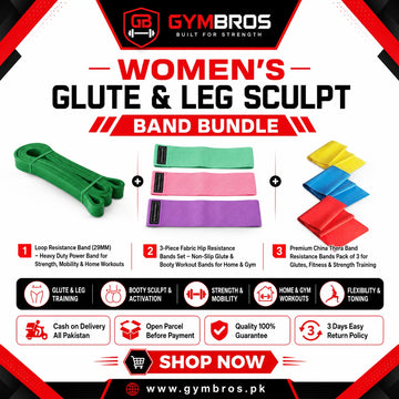 Women’s Glute & Leg Sculpt Band Bundle – Fabric Hip Bands, 29MM Loop Resistance Band & Thera Bands Pack of 3 for Glutes, Legs, Strength Training & Home Workouts