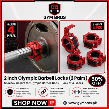 Barbell Spinlock Collars (2 Inch Olympic) – ABS Plastic Heavy Duty Barbell Locks | Supports 200–500lbs | Pack of 4 for Barbell, Dumbbell, EZ & W Bars